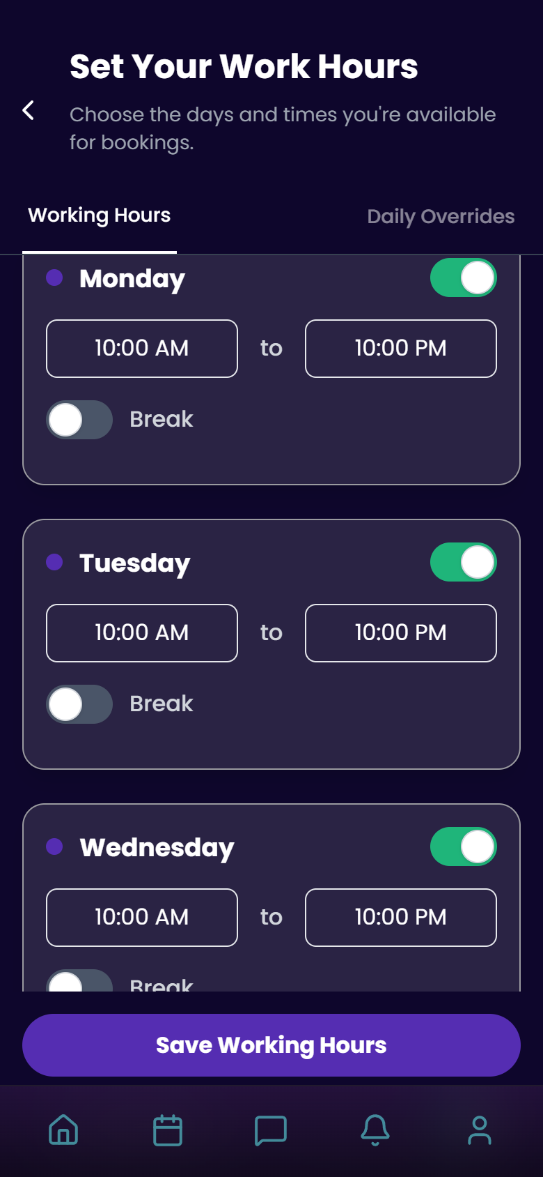 Set Your Hours